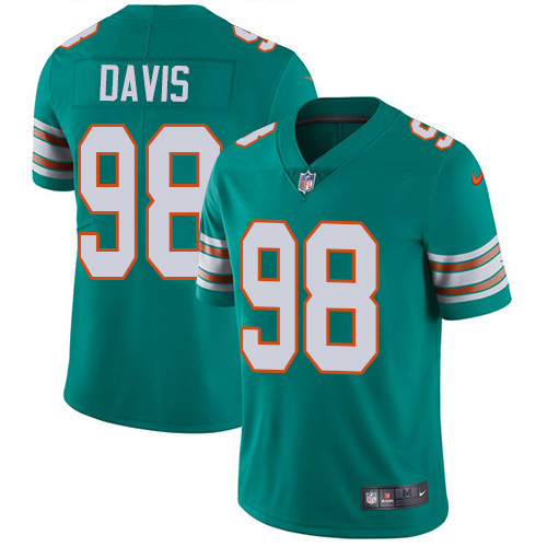 Nike Miami Dolphins #98 Raekwon Davis Aqua Green Alternate Youth Stitched NFL Vapor Untouchable Limited Jersey->youth nfl jersey->Youth Jersey